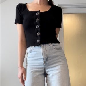 Zara button up top